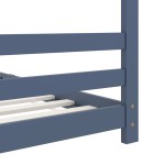 vidaXL Cadru de pat pentru copii, gri, 90 x 200 cm, lemn masiv de pin vidaXL Cadru de pat pentru copii, gri, 90 x 200 cm, lemn masiv de pin