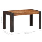 vidaXL Masă de bucătărie, 140x70x76 cm, lemn masiv de mango nefinisat vidaXL Masă de bucătărie, 140x70x76 cm, lemn masiv de mango nefinisat