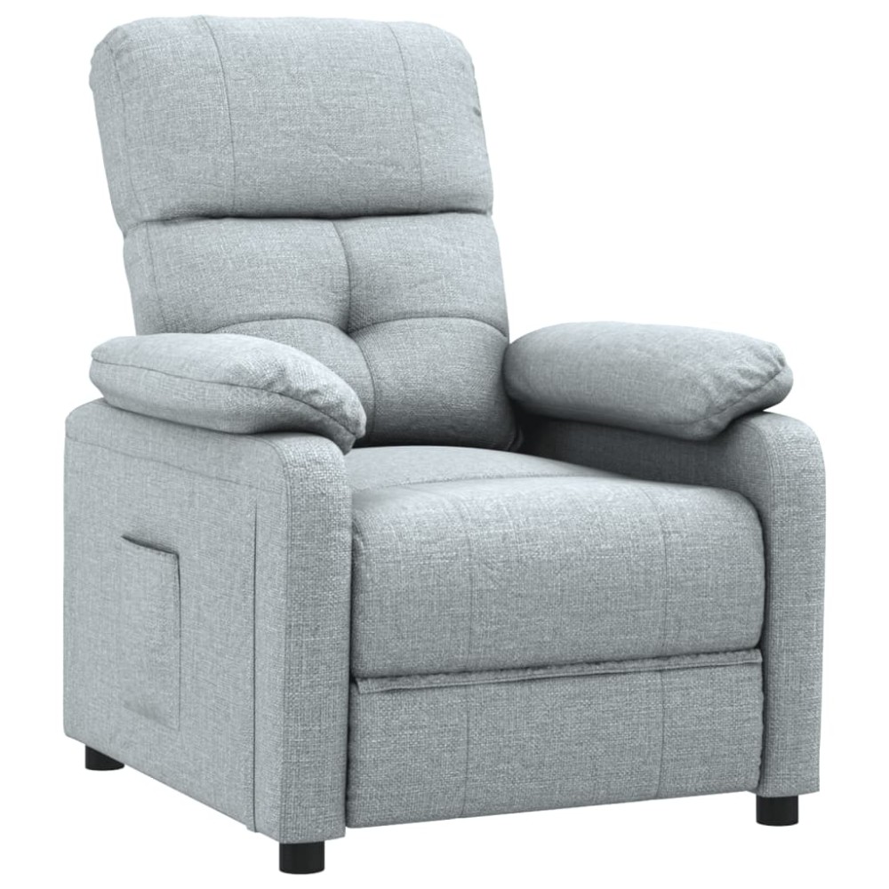 vidaXL Fotoliu rabatabil, gri deschis, material textil