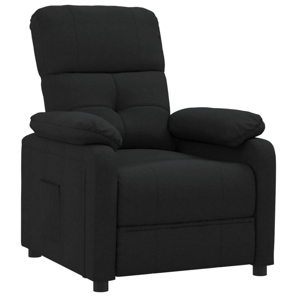 vidaXL Fotoliu rabatabil, negru, material textil