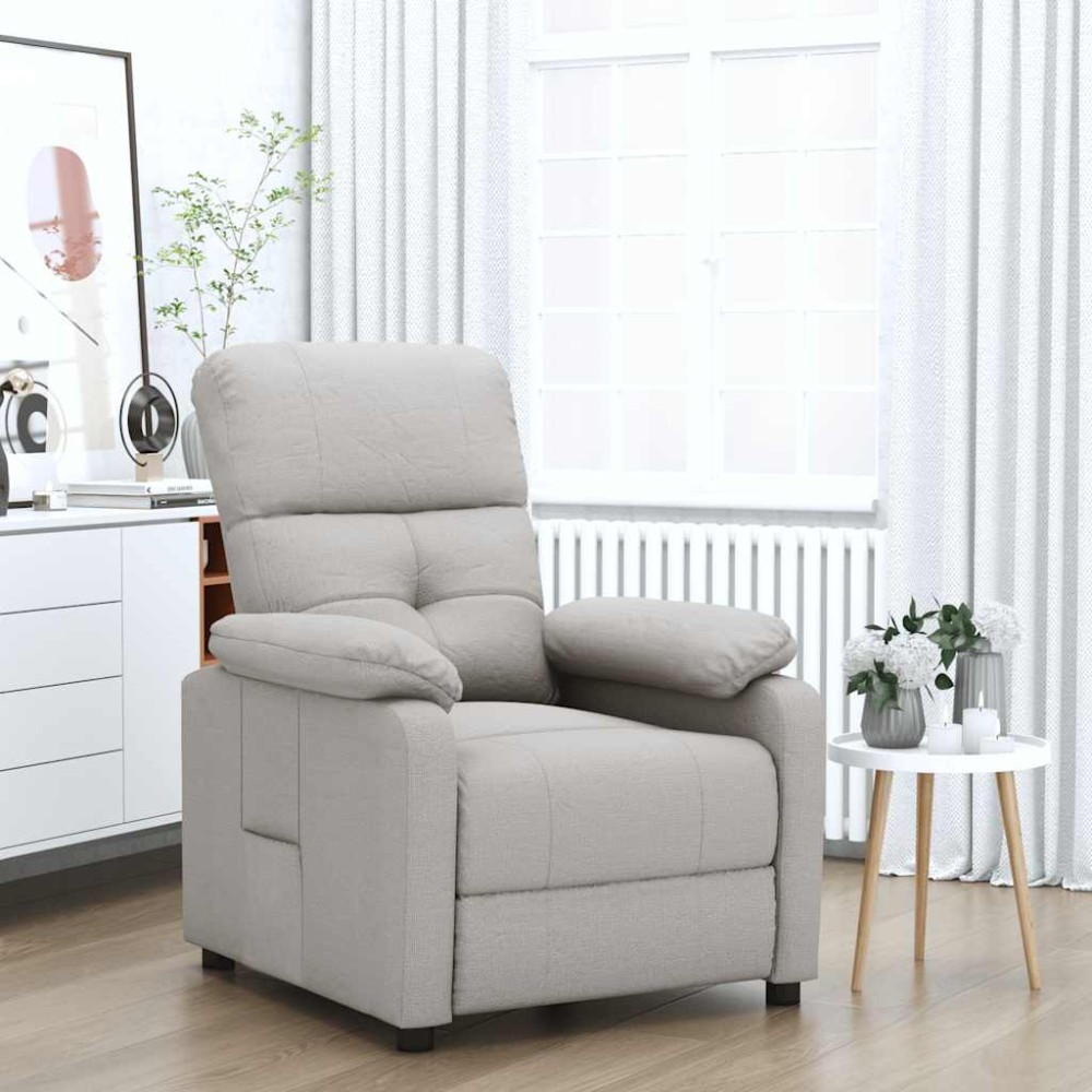 vidaXL Fotoliu rabatabil, gri taupe, material textil