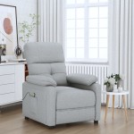 vidaXL Fotoliu de masaj, gri deschis, material textil vidaXL Fotoliu de masaj, gri deschis, material textil