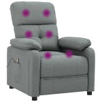 vidaXL Fotoliu de masaj, gri închis, material textil vidaXL Fotoliu de masaj, gri închis, material textil