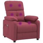 vidaXL Fotoliu de masaj, roșu vin, material textil