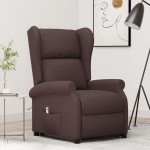vidaXL Fotoliu cu ridicare, maro închis, material textil vidaXL Fotoliu cu ridicare, maro închis, material textil