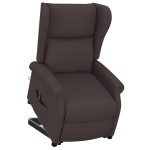 vidaXL Fotoliu cu ridicare, maro închis, material textil vidaXL Fotoliu cu ridicare, maro închis, material textil
