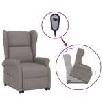 vidaXL Fotoliu cu ridicare, gri taupe, material textil vidaXL Fotoliu cu ridicare, gri taupe, material textil