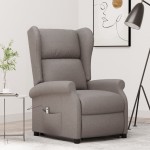 vidaXL Fotoliu cu ridicare, gri taupe, material textil vidaXL Fotoliu cu ridicare, gri taupe, material textil