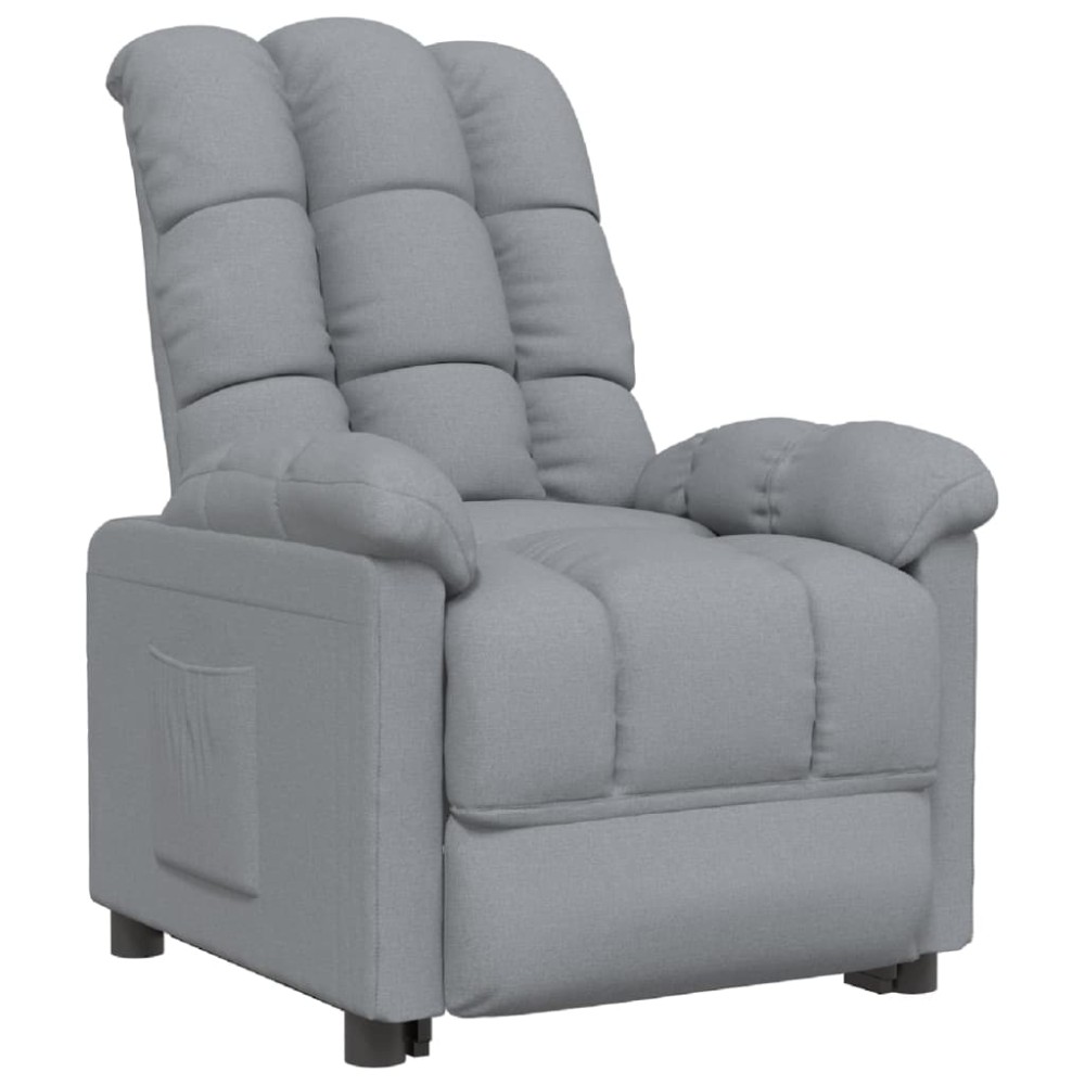 vidaXL Fotoliu rabatabil, gri deschis, material textil