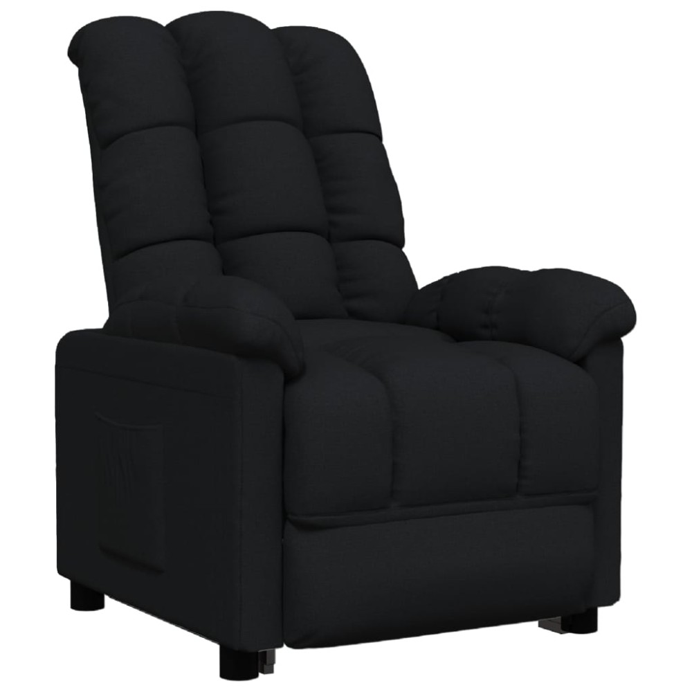 vidaXL Fotoliu rabatabil, negru, material textil
