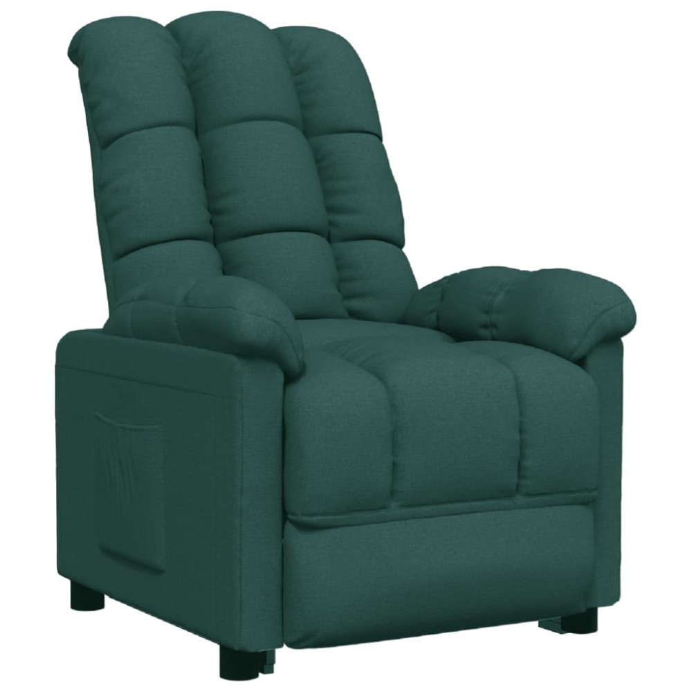 vidaXL Fotoliu rabatabil, verde închis, material textil