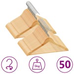 vidaXL Set de umerașe anti-alunecare, 50 buc. lemn esență tare vidaXL Set de umerașe anti-alunecare, 50 buc. lemn esență tare