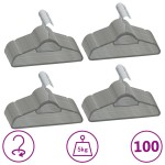 vidaXL Set de umerașe anti-alunecare, 100 buc., gri, catifea vidaXL Set de umerașe anti-alunecare, 100 buc., gri, catifea