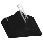 vidaXL Set de umerașe anti-alunecare, 20 buc., negru, catifea vidaXL Set de umerașe anti-alunecare, 20 buc., negru, catifea