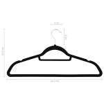vidaXL Set de umerașe anti-alunecare, 50 buc., negru, catifea vidaXL Set de umerașe anti-alunecare, 50 buc., negru, catifea
