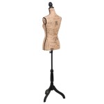vidaXL Bust expunere haine damă, maro/negru, manechin croitorie, iută vidaXL Bust expunere haine damă, maro/negru, manechin croitorie, iută