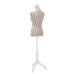 vidaXL Bust pentru dame, manechin, pânză, cu dungi vidaXL Bust pentru dame, manechin, pânză, cu dungi