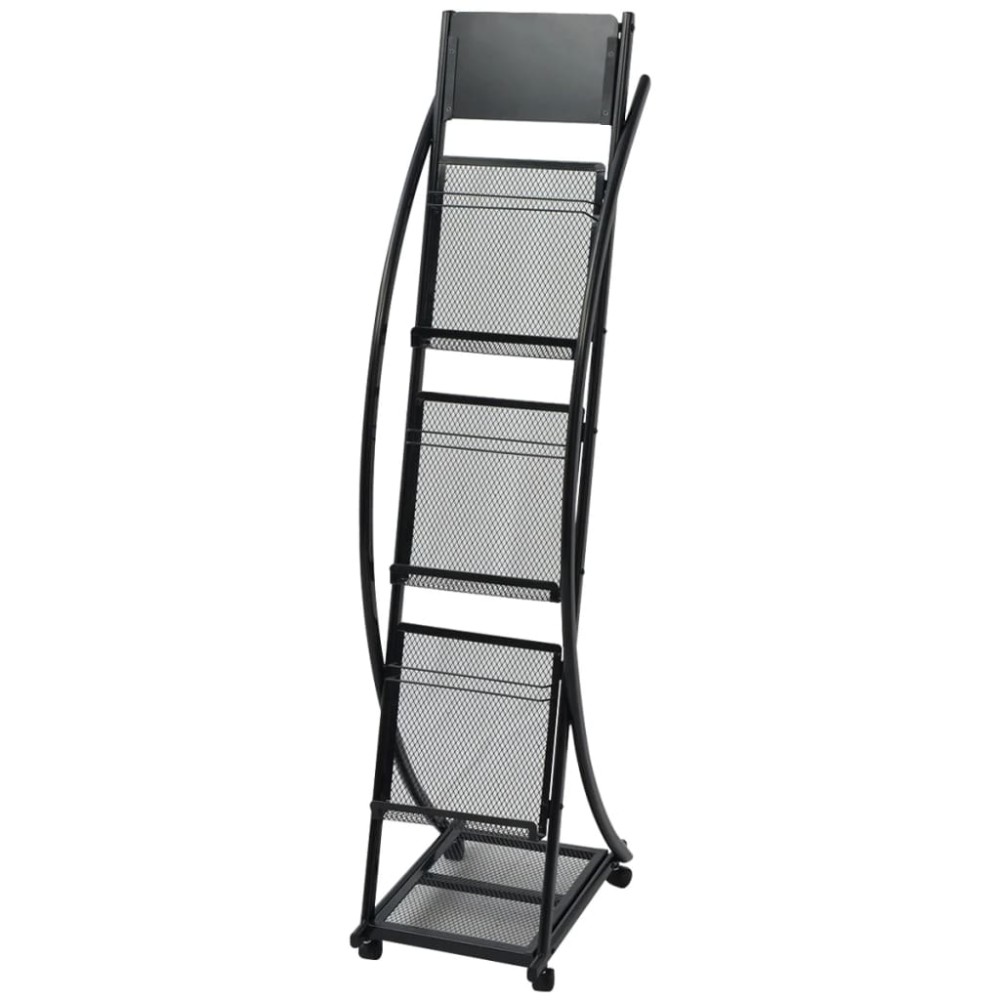 vidaXL Raft reviste 40 x 32 x 131 cm, negru, A4