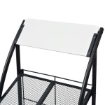 vidaXL Raft reviste A4, 47 x 40 x 134 cm, negru și alb vidaXL Raft reviste A4, 47 x 40 x 134 cm, negru și alb