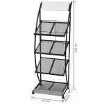 vidaXL Raft reviste A4, 47 x 40 x 134 cm, negru și alb vidaXL Raft reviste A4, 47 x 40 x 134 cm, negru și alb