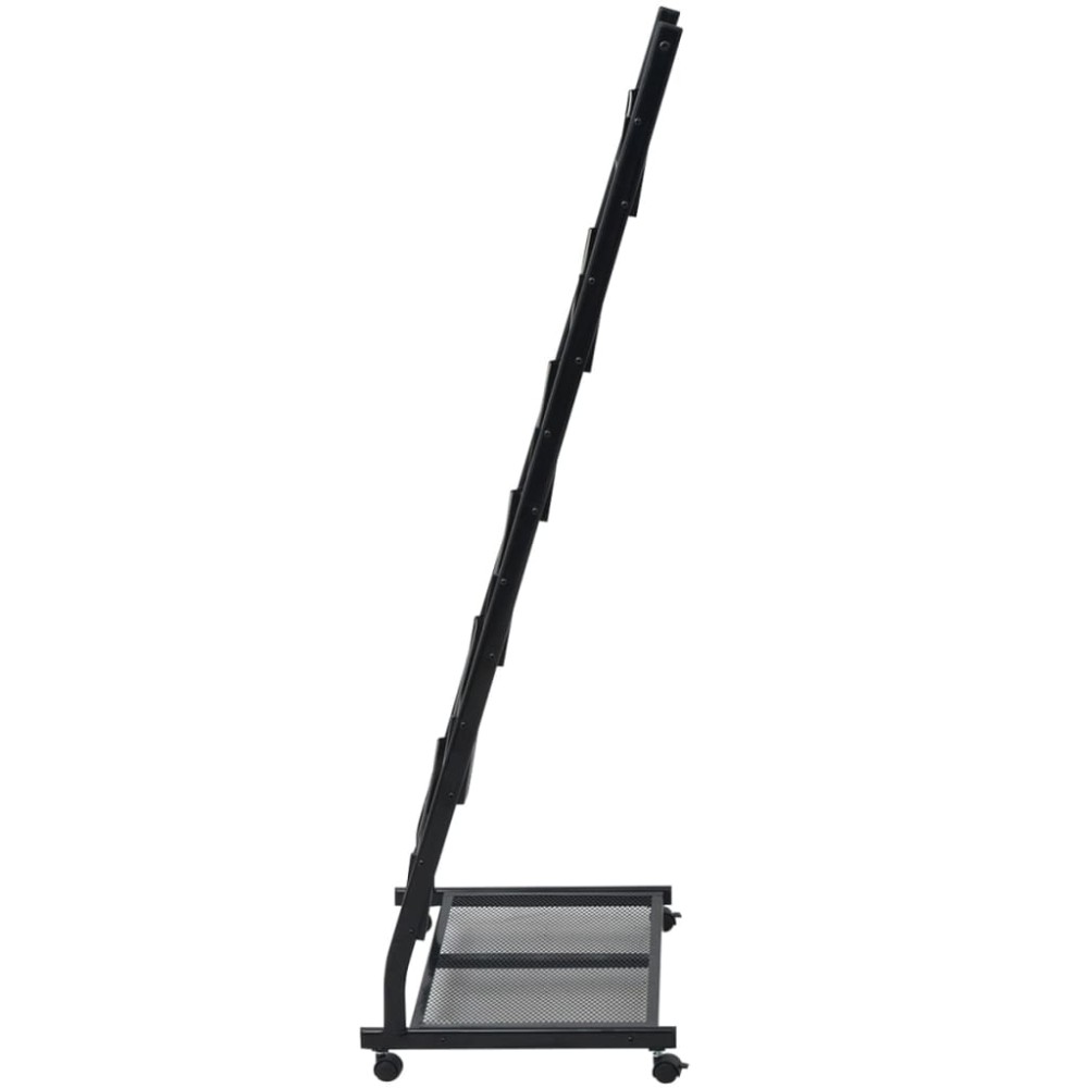 vidaXL Raft reviste A4, 47,5x43x133 cm, negru