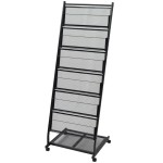 vidaXL Raft reviste A4, 47,5x43x133 cm, negru vidaXL Raft reviste A4, 47,5x43x133 cm, negru