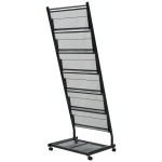 vidaXL Raft reviste A4, 47,5x43x133 cm, negru vidaXL Raft reviste A4, 47,5x43x133 cm, negru