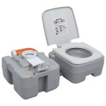 vidaXL Toaletă portabilă pentru camping, gri, 20+10 L vidaXL Toaletă portabilă pentru camping, gri, 20+10 L