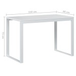 vidaXL Birou de computer, alb, 110x60x73 cm, lemn prelucrat