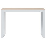 vidaXL Birou de calculator, alb/stejar, 110x60x73 cm, lemn prelucrat