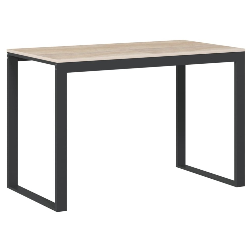 vidaXL Birou de calculator, negru/stejar, 110x60x73 cm, lemn prelucrat