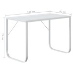vidaXL Birou de computer, alb, 110x60x73 cm, lemn prelucrat