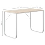 vidaXL Birou de calculator, alb/stejar, 110x60x73 cm, lemn prelucrat vidaXL Birou de calculator, alb/stejar, 110x60x73 cm, lemn prelucrat