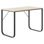 vidaXL Birou de calculator, negru/stejar, 110x60x73 cm, lemn prelucrat