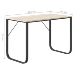vidaXL Birou de calculator, negru/stejar, 110x60x73 cm, lemn prelucrat