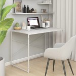 vidaXL Birou de computer, alb, 110x60x70 cm, lemn prelucrat vidaXL Birou de computer, alb, 110x60x70 cm, lemn prelucrat