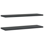 vidaXL Rafturi de perete 2 buc., 100x30x3 cm, negru oțel inoxidabil vidaXL Rafturi de perete 2 buc., 100x30x3 cm, negru oțel inoxidabil