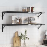 vidaXL Rafturi de perete 2 buc., 100x30x3 cm, negru oțel inoxidabil vidaXL Rafturi de perete 2 buc., 100x30x3 cm, negru oțel inoxidabil