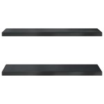 vidaXL Rafturi de perete 2 buc., 100x30x3 cm, negru oțel inoxidabil vidaXL Rafturi de perete 2 buc., 100x30x3 cm, negru oțel inoxidabil