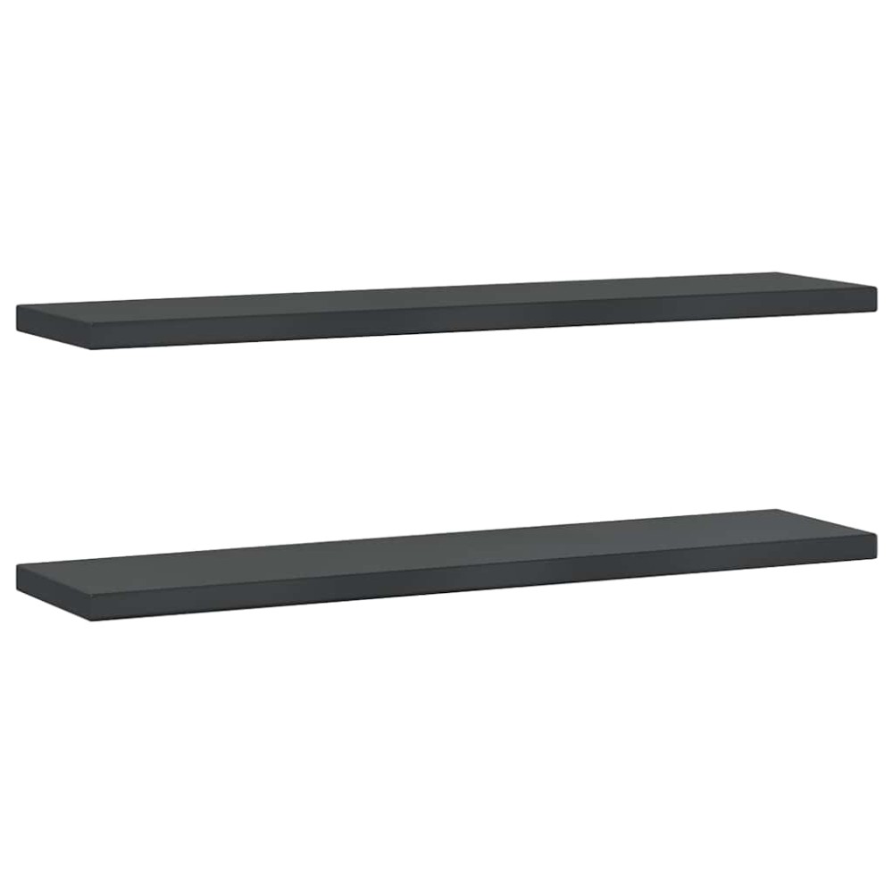 vidaXL Rafturi de perete 2 buc., 100x23,5x3cm, negru oțel inoxidabil