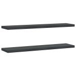 vidaXL Rafturi de perete 2 buc., 100x23,5x3cm, negru oțel inoxidabil vidaXL Rafturi de perete 2 buc., 100x23,5x3cm, negru oțel inoxidabil