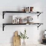 vidaXL Rafturi de perete 2 buc., 100x23,5x3cm, negru oțel inoxidabil vidaXL Rafturi de perete 2 buc., 100x23,5x3cm, negru oțel inoxidabil