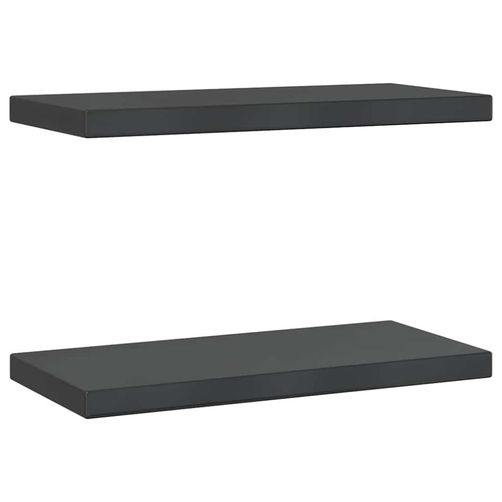 vidaXL Rafturi de perete, 2 buc., 50x23,5x3 cm, negru oțel inoxidabil