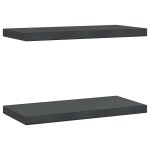vidaXL Rafturi de perete, 2 buc., 50x23,5x3 cm, negru oțel inoxidabil vidaXL Rafturi de perete, 2 buc., 50x23,5x3 cm, negru oțel inoxidabil