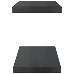 vidaXL Rafturi de perete, 2 buc., 50x23,5x3 cm, negru oțel inoxidabil vidaXL Rafturi de perete, 2 buc., 50x23,5x3 cm, negru oțel inoxidabil