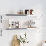 vidaXL Suporturi rafturi, 4 buc., 30x2,5x15,5 cm argintiu oțel inox. vidaXL Suporturi rafturi, 4 buc., 30x2,5x15,5 cm argintiu oțel inox.