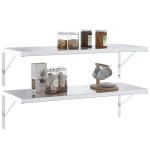 vidaXL Suporturi rafturi, 4 buc., 40x2,5x25 cm argintiu oțel inox. vidaXL Suporturi rafturi, 4 buc., 40x2,5x25 cm argintiu oțel inox.