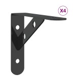 vidaXL Suporturi rafturi, 4 buc., 15x2,5x11,5 cm negru oțel inoxidabil vidaXL Suporturi rafturi, 4 buc., 15x2,5x11,5 cm negru oțel inoxidabil