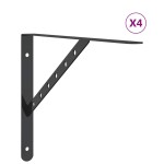 vidaXL Suporturi rafturi, 4 buc., 40x2,5x25 cm, negru, oțel inoxidabil vidaXL Suporturi rafturi, 4 buc., 40x2,5x25 cm, negru, oțel inoxidabil