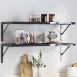 vidaXL Suporturi rafturi, 4 buc., 40x2,5x25 cm, negru, oțel inoxidabil vidaXL Suporturi rafturi, 4 buc., 40x2,5x25 cm, negru, oțel inoxidabil